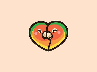 Lovebirds animal animal logo bird logo branding character logo colorful couple cute cute logo design icon identity illustration kawaii logo love love logo lovebird logo mascot logo romance