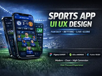 Sports mobile app UI UX, fantasy sports, live score App Design app design app ui design branding design figma figma app design figma ui ux graphic design illustration ui ux ux research ux writing