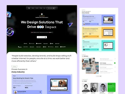 Website Design Concept for an Agency agency ai app artificial black color concept design mobile responsive teams ui ux web white wireframe