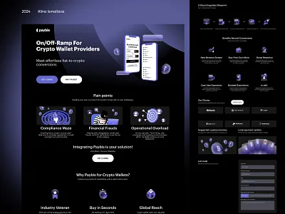 Landing page Paybis - Trading platform landing page ui ux web