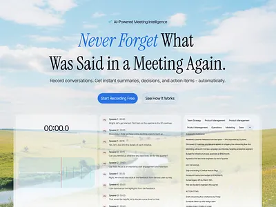 Breif IQ: Calm landing page ✨ cleandesign figmadesign herosection landingpage nature ui productdesign ui uiuxdesign