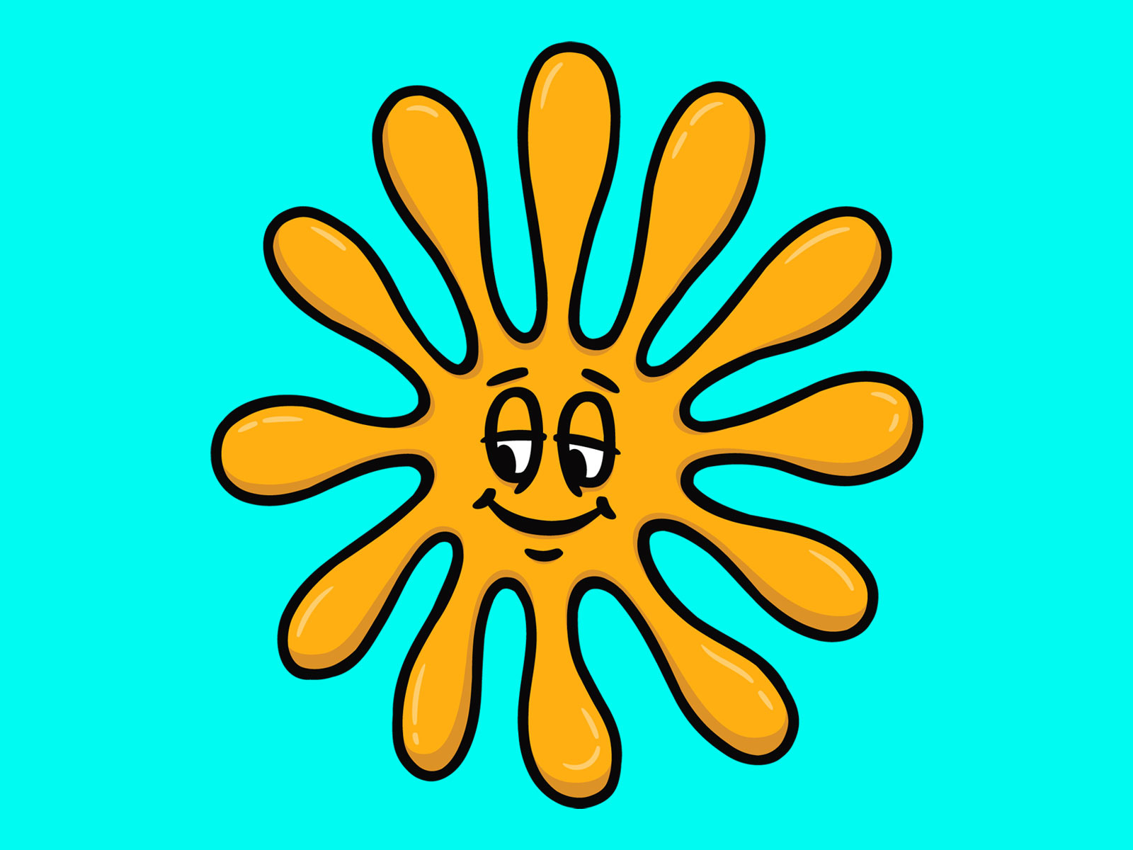 Smiley Sun character illustration smile sun urchin vector