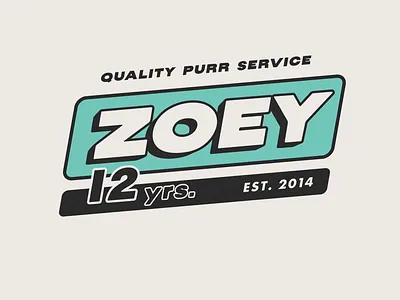 Zoey Cat Badge animation badge branding graphic design illustration logo motion graphics retro shine vector vintage