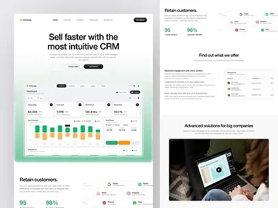 Ottorize - CRM Landing Page Animation animation business crm e commerce landing page leads management motion design motion graphics product saas sales service task ui ui design ux ux research web design website