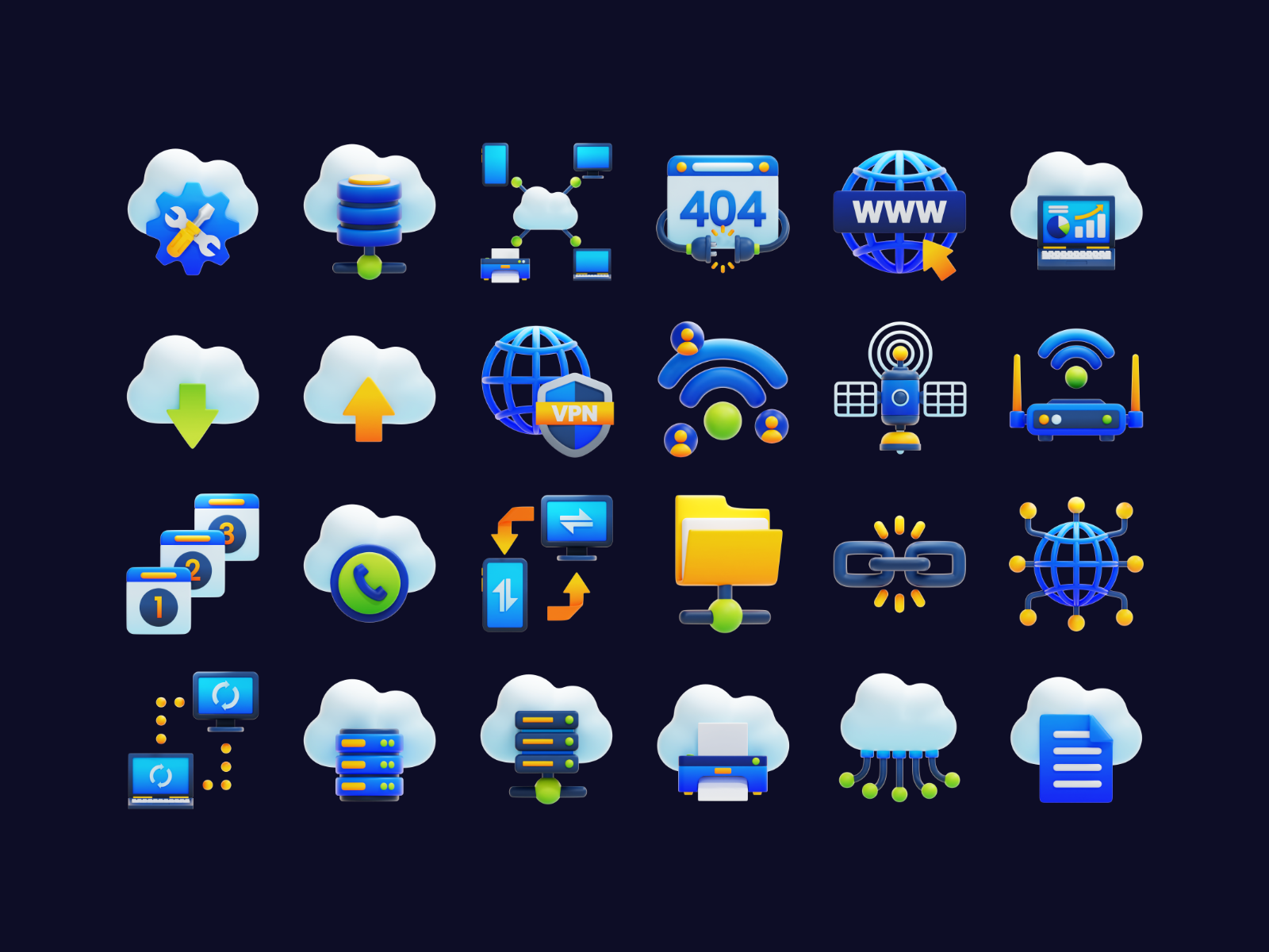 Cloud Computing 3D icons 3d 3d icon 3d illustration cloud cloud computing computing icon icons illustration network