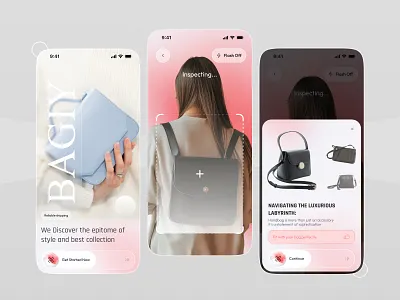 Bagy || AR-Powered Fashion App app app design ar mobile app popular popular ui ui uiux uiux design ux webapp