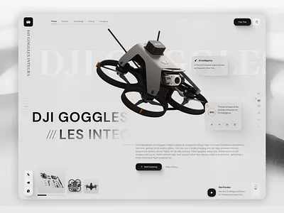 DJI Goggles Integra AI ai air 2s dji dji air dji goggles integra ai dji landing page dji mavic drone landing page drone website figma landing page platform promo ui ux web design website