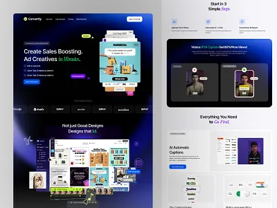 Convertly Redesign v2 ai ai saas animation conversiondesign growthdesign hilfal interface landing page minimal productdesign saas startupdesign trending ui ui design ux visual web web design web ui