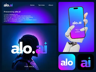 alo.ai — Modern AI Wordmark Logo (Glow + Star Accent) ai logo alo logo branding creative logo data logo futuristic logo glow logo icon light logo logo logodesign minimal logo modern logo print saas logo spark logo star logo tech logo technology logo wordmark logo