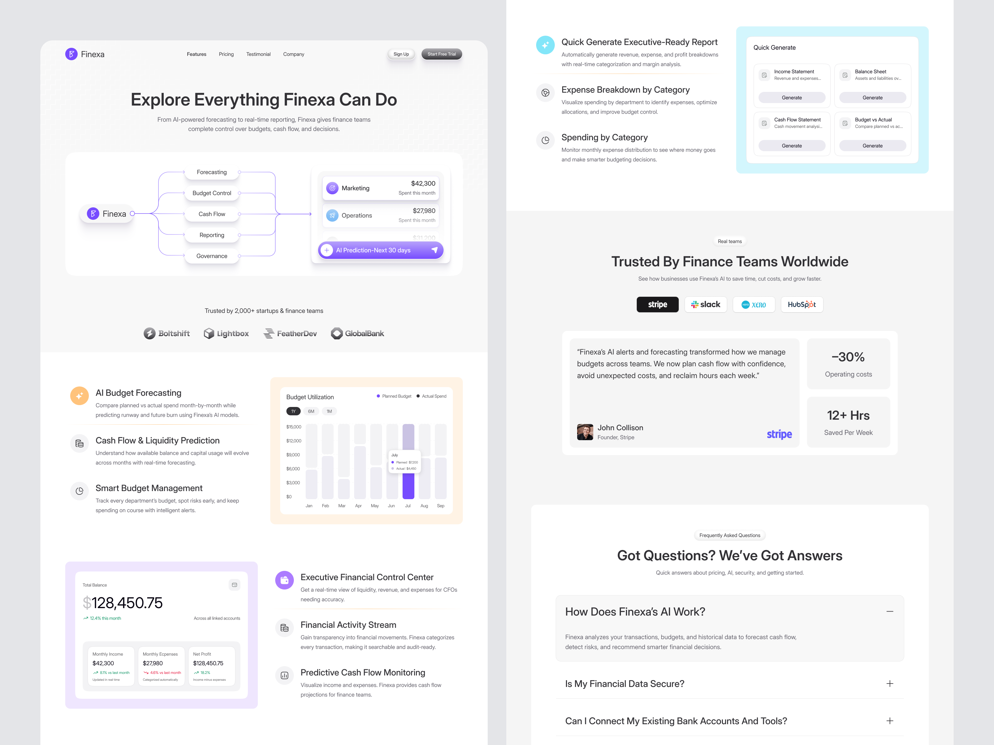 Finexa – Features Page UIUX Design | SaaS | interface product service startup ui ux web
