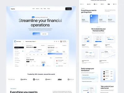 SaaS Landing Page b2b saas website bank banking finance finance platform financial software fintech fintech website minimal web design modern saas design oripio product design responsive web design saas saas landing page saas ui saas website ux design web design website
