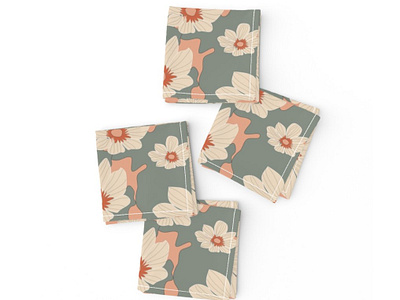 bloodroot flowers design fabric florals flower flowers home textile illustration seamless pattern sober colors soft color pallette surface pattern