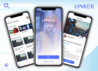 Linker App app design app development design graphic design mobile app development ui ux