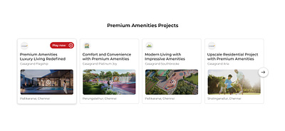 Cards - Premium Amenities cards design ui