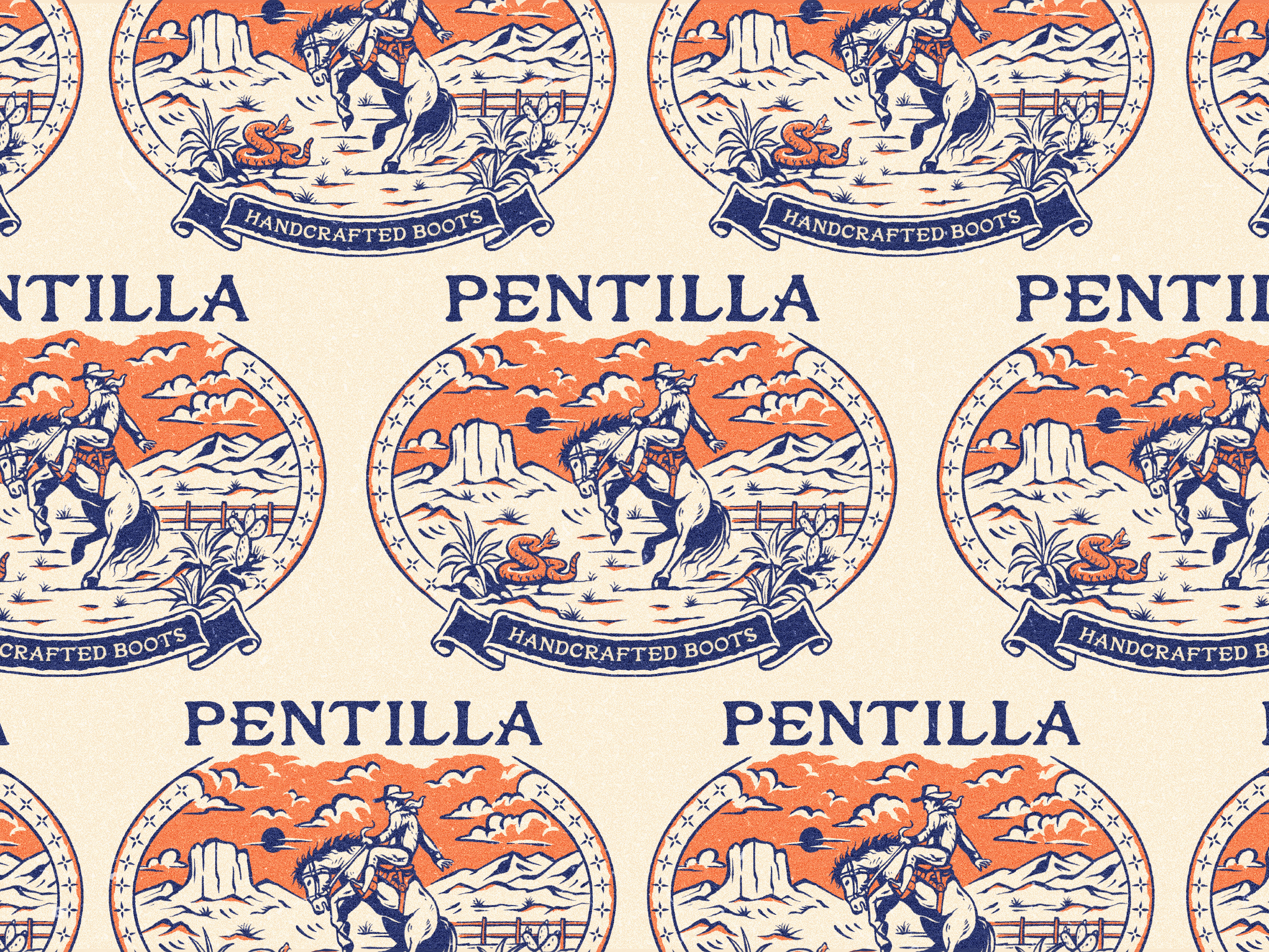Pentilla : Vintage Illustration apparel artwork badge branding cowboy logo cowboyart design graphic design hand drawn hand drawn illustration handcraftedboots illustration logo merchandise retro logo tshirt vintage logo vintage merch vintagewestern western