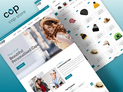 🧢 Modern Cap Store – Custom E-commerce Web Design cleanui ecommerce fashionui landingpage minimaldesign modernweb onlinestore productgrid responsiveui shopui storelayout uidesign uiuxdesign uxdesign webui