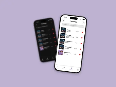 Daily UI #044 - Favorites app design daily ui dailyui design favorites minimal design mobile app mobile ui mobileui music app ui ui design uidesign uiux