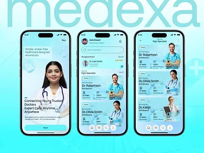 Medexa- Doctor Appointment App app design app inspiration appointment dailyux doctor app doctor app home screen doctor app inspiration doctor app splash doctor appointment doctor profile figma medical mobile app popular app ui uiux