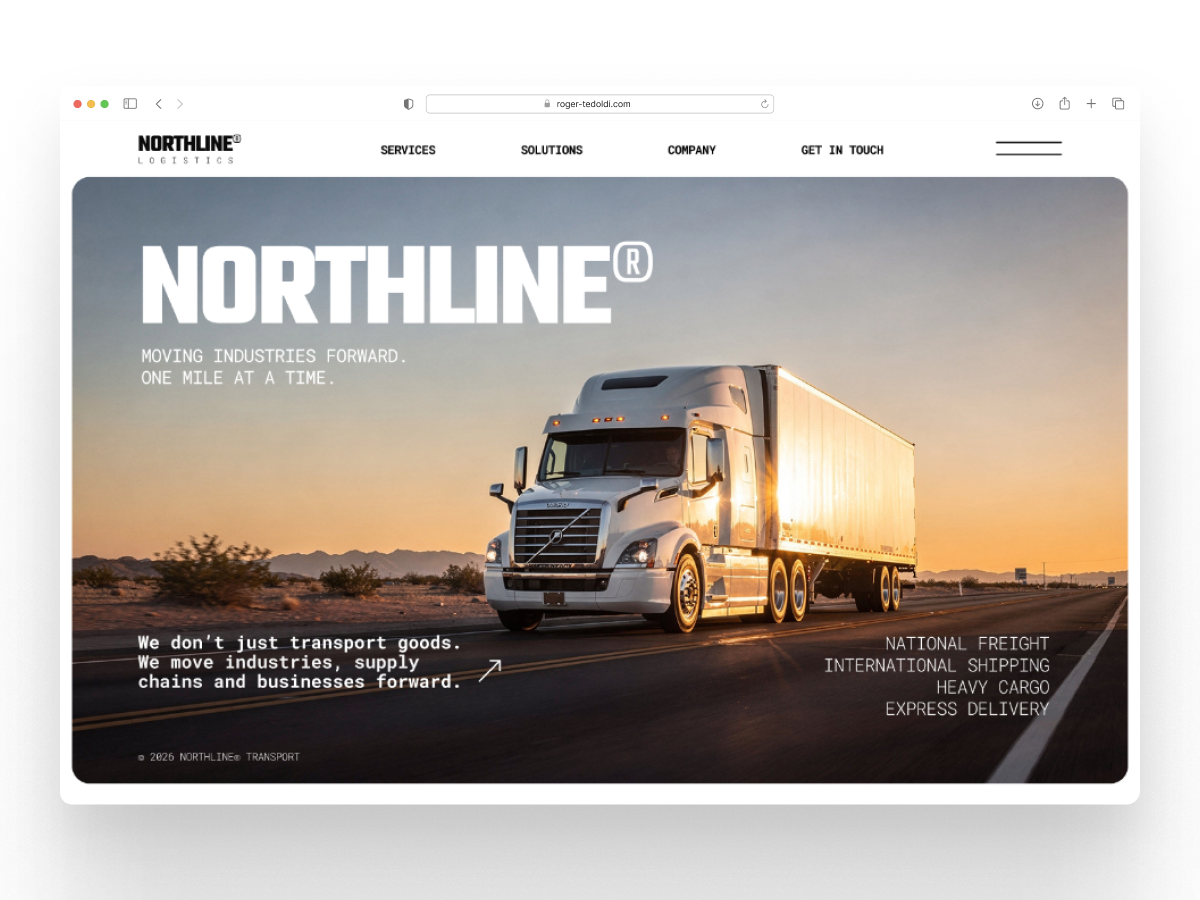 Freight Logistics Landing Page Concept automotive concept figma framer landing page landingpage logistics truck ui ux webdesign