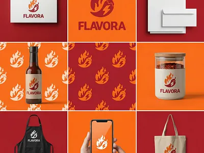 FLAVORA Food & Spice Brand Identity identity