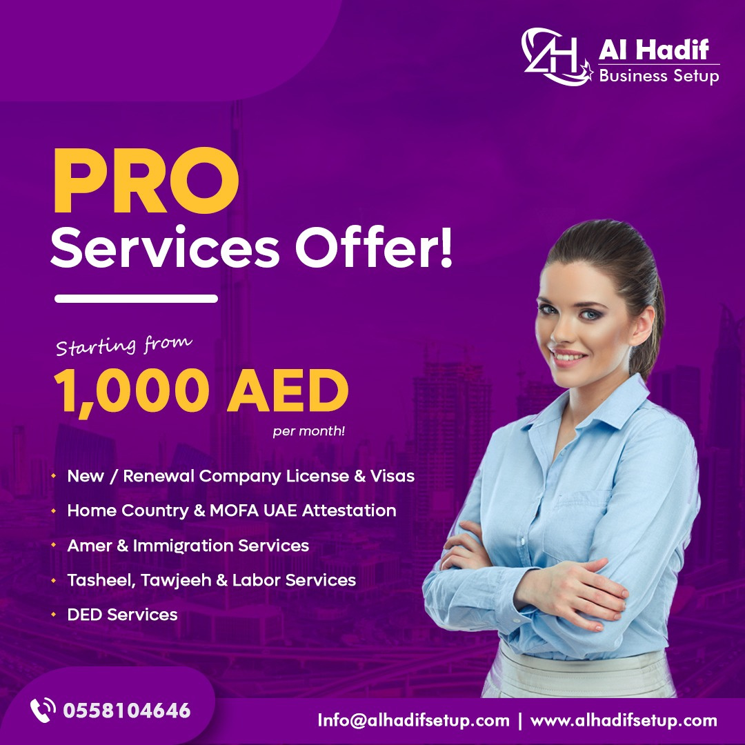 Pro Service offer in Dubai by AI Hadif Business Setup on Dribbble