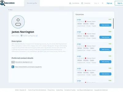 Profile view light ui