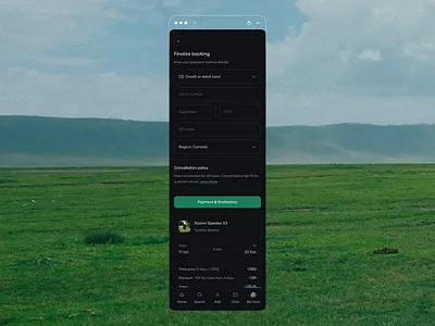 Dark checkout mobile version app booking card checkout dark dark mode dashboard e commerce invoice mobile saas ui uiux