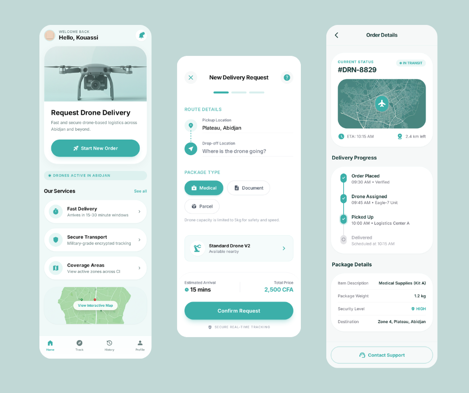 Drone Delivery Mobile App Design