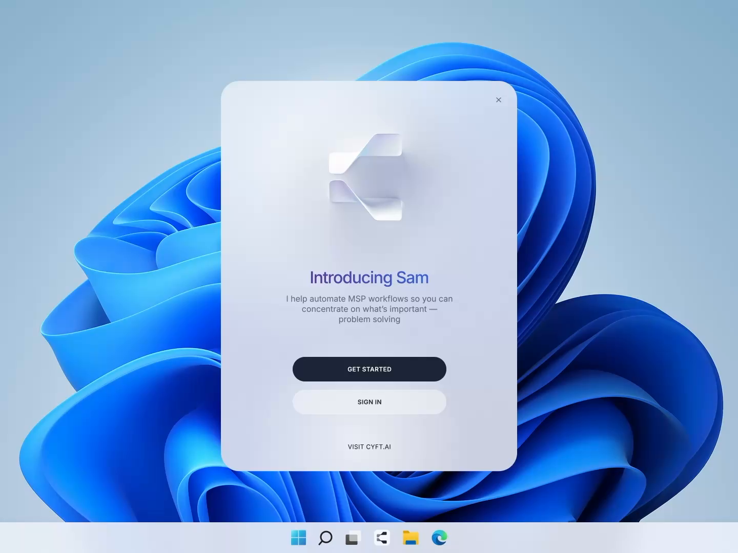 Example of Sam Agent widget design by Milkinside