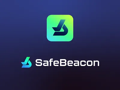 SafeBeacon - Logo Unused b beacon branding check checkmark freelance logo design identity jeroen van eerden letter logo lettermark logo modern logo design monogram path redesign safe