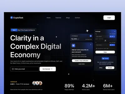 Modern Crypto Exchange Platform UI banking blockchain broker website cryptocurrency design digital wallet exchange finance fintech minimal ui payments product design responsive design trading platform ui ux web app web design web ui website