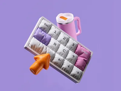 Soft 3D Keypad – Material Exploration, CG Design 3d 3d art 3d design 3d graphics 3d illustration 3d render 3d visual blender c4d cg cg art colorful digital illustration graphic design illustration art material pink purple render