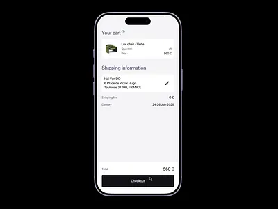 Credit Card Checkout Animation – High-End Furniture E-Commerce add payment animation bank animation checkout process credit card payment furniture payment high end ui micro interaction mobile checkout motion graphics ui