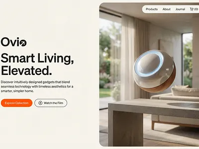 Smart Living,Minimal Smart Home Landing Page UI. clean ui ecommerce ui hero section interaction design landing page minimal design modern ui product design saas design smart home ui design ux design visual design web design website design
