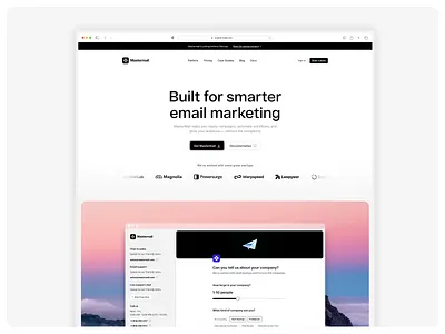 MasterMail — Email Marketing SaaS Landing Page agency b2b campaign dashboard email landing page mailchimp marketing saas ui website