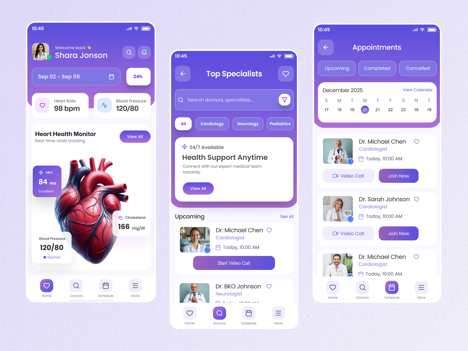 Healthcare Mobile App UI/UX Design | Health Dashboard App health app design health tech healthcare app ui healthcare ui ux medical app design medical dashboard mobile app ui saas healthcare telemedicine app ui ux design
