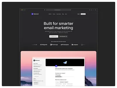 MasterMail — Dark Mode SaaS Landing Page agency dark dark mode dashboard email landing page mail mailchimp marketing saas ui website