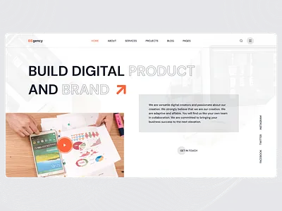 Agency Website UX UI design (hero section) agency branding design ui uxui web web design website