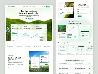Business Growth & Analytics Landing page analytics business growth clean fintech glassmorphism graphic design green homepage landing page landing page design minimalism page productivity saas saas landing page tasks uiux user web app website design