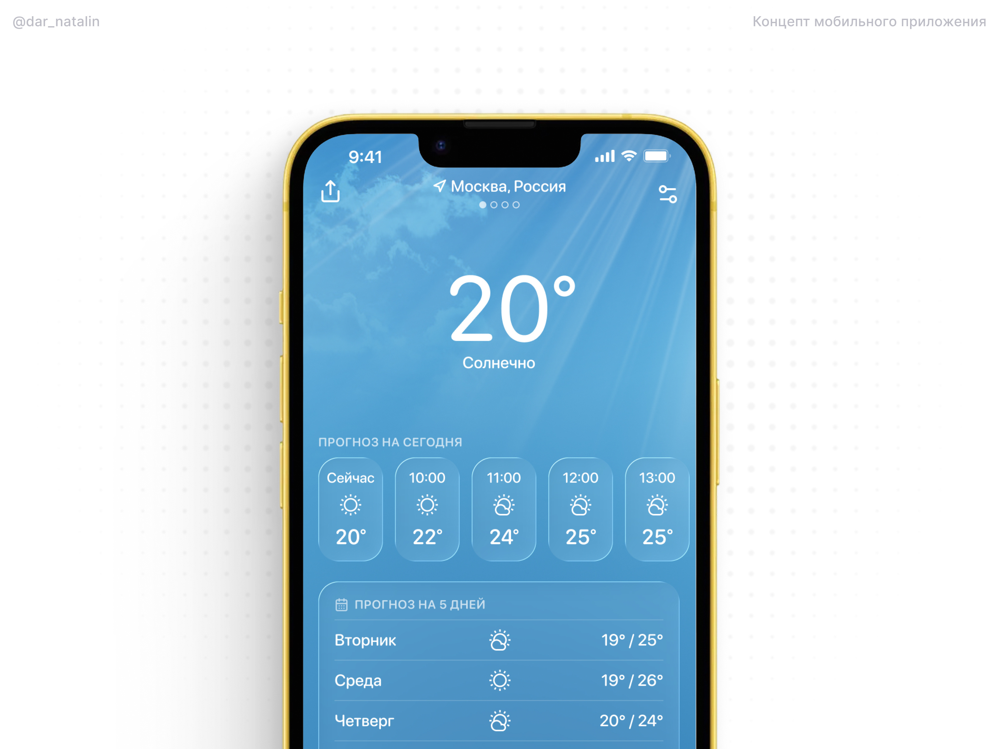 Weather App — Forecast Overview Screen (Mobile App UI) app app design appdesign application challenge clean concept graphic design interface ios light minimalism mobile mobile app mobile ui mobileapp productdesign ui ux weather