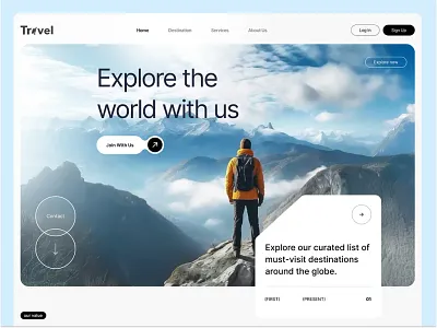 Adventure Travel Website adventure framer home page design modern website design product design tourism travel travel agency travel agency website deisgn travel hero section travel landing page travel website travel website design traveling website uiux webflow template website
