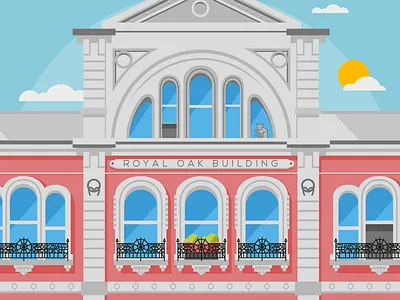 Daily Illustrations flat design illustration london victorian windows