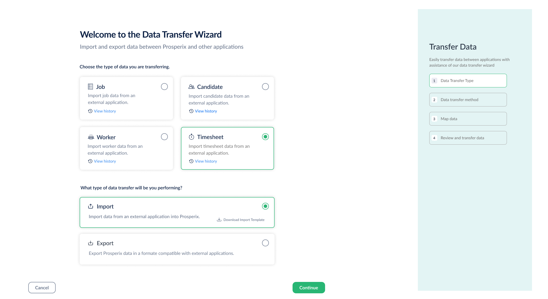 Data Transfer Wizard branding product design ui ux