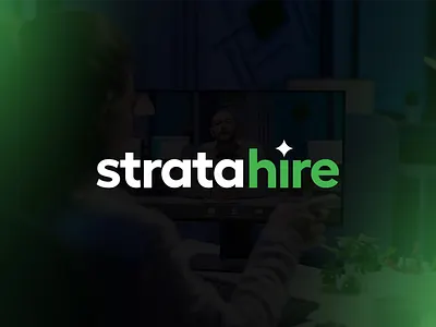 Strara Hire Logo - AI Interview ai design graphic design green hire hiring human india interview logo powered strata stratahire ux