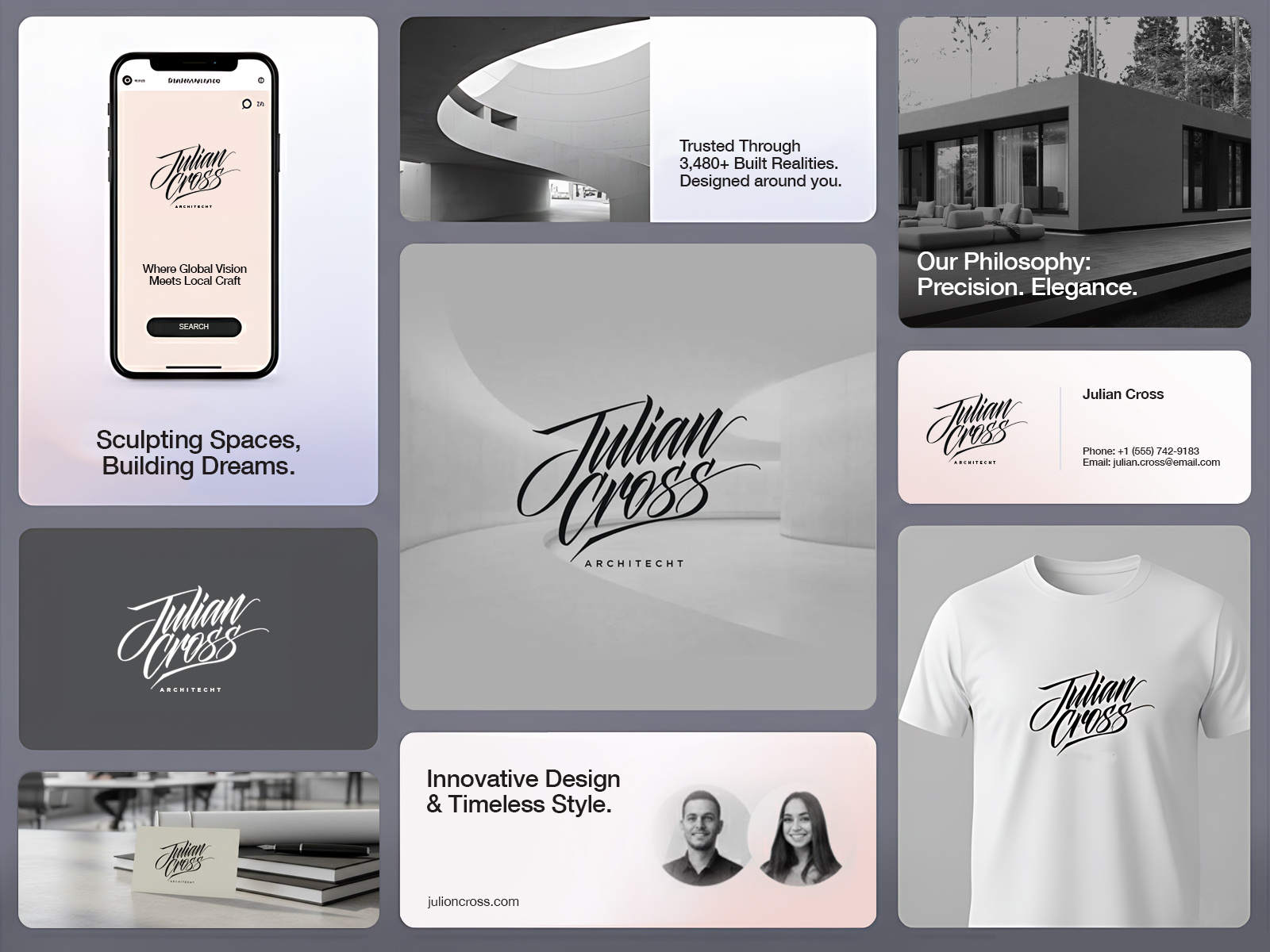 Calligraphic Signature Logo for Modern Architect architect branding architectural design architecture logo branding showcase business logo calligraphy logo clean design custom typography elegant branding high end logo logo concept luxury branding minimal logo modern logo monogram logo personal brand premium branding professional identity serif typography signature logo