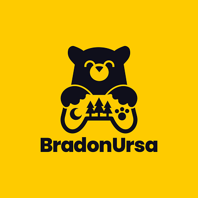 Logo Design for Bradon Ursa bear branding cartoon design game controller gaming graphic design logo logo design branding vector
