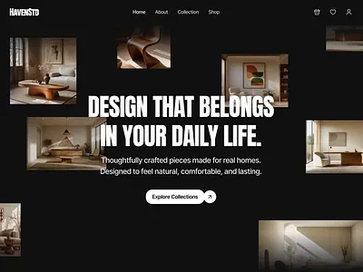 Haven.Studio — Interior & Furniture Landing Page Animation animation branding company website ecommerce furniture interior interior design interior studio interior web design interior website jitter landing page minimal modern real estate ui ui design user experience ux web design