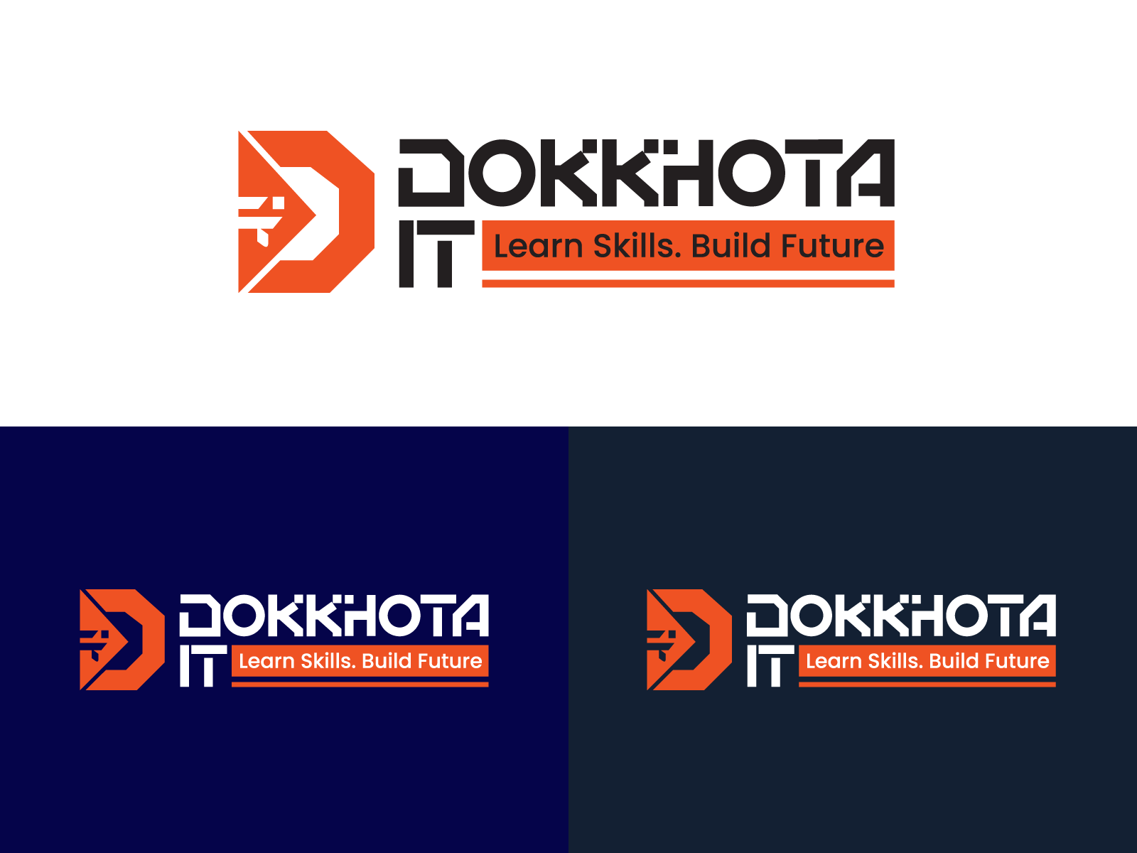 Dokkhota IT — Bangladeshi IT Farm Logo Design 🚀 ai institute logo bangladesh it logo coding school logo dokkhota it edtech logo futuristic tech logo it farm logo minimal tech branding modern d letter logo software training brand startup it logo tech training logo