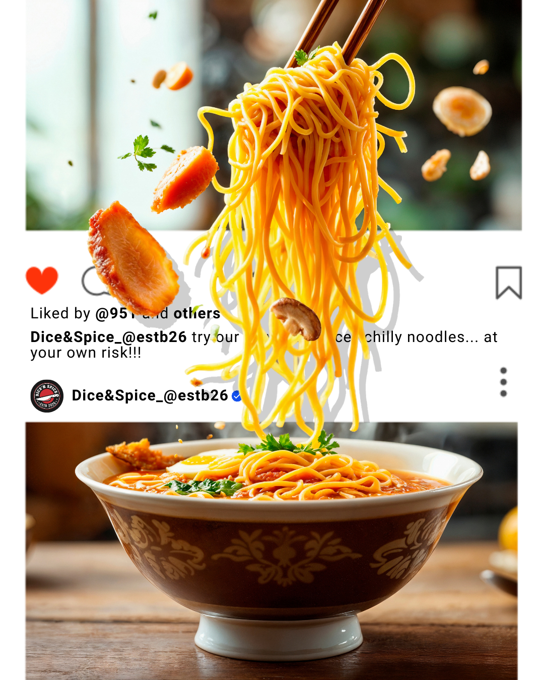 Dice & Spice Trending Post branding creative post ideas design graphic design illustration instagram trend logo post ideas social media post social media trend trending typography ui