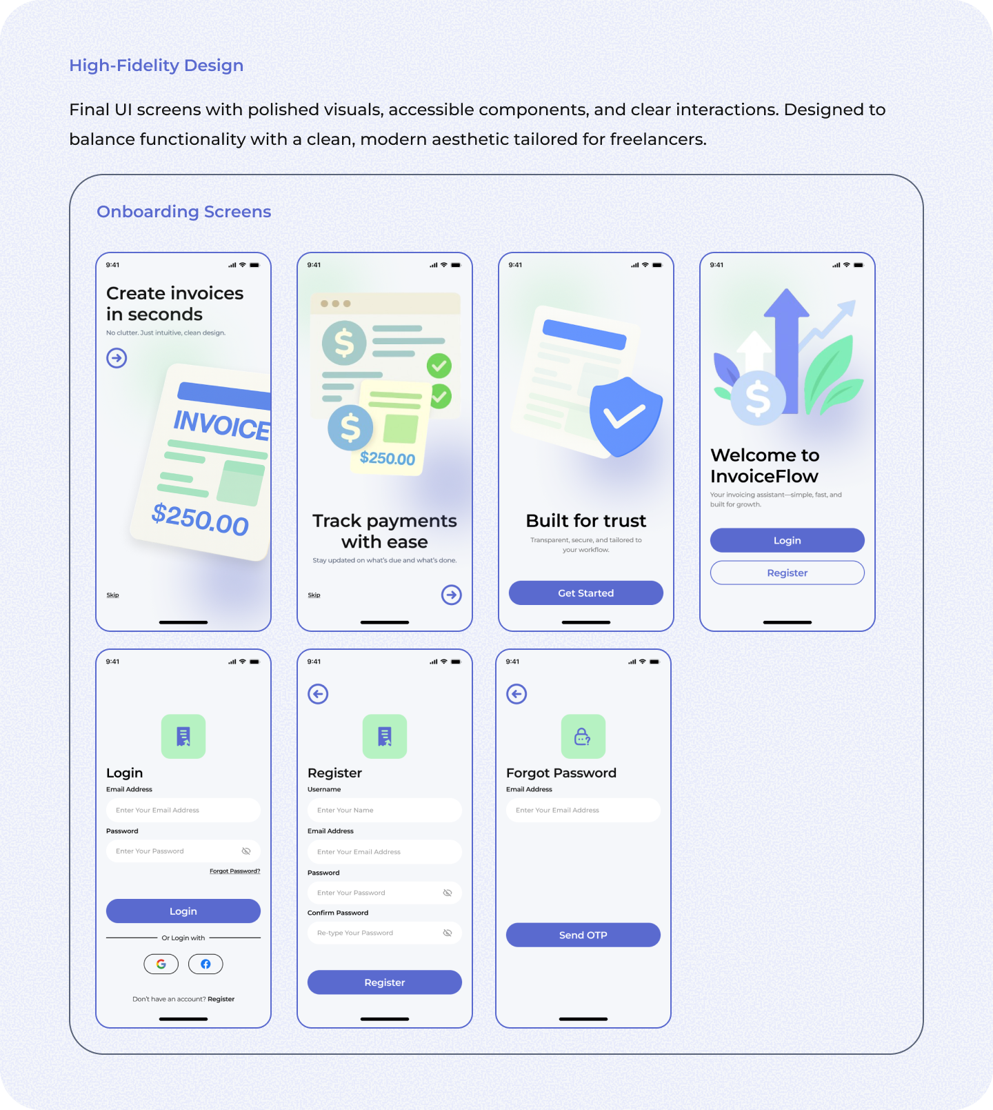 Example of Minimal Mobile App UI